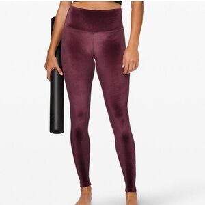 💕 LULULEMON Wunder lounge high rise velvet garnet fuchsia pink NEW size 2